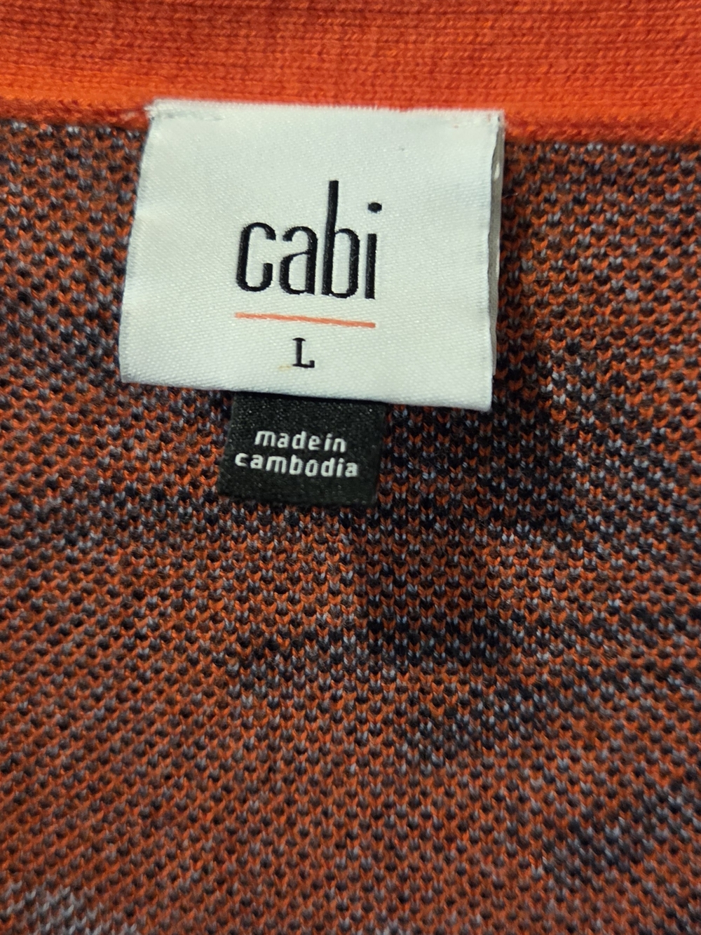 CAbi Orange Floral Button-Front V-Neck Cardigan with Blue Flowers - Picture 2 of 5